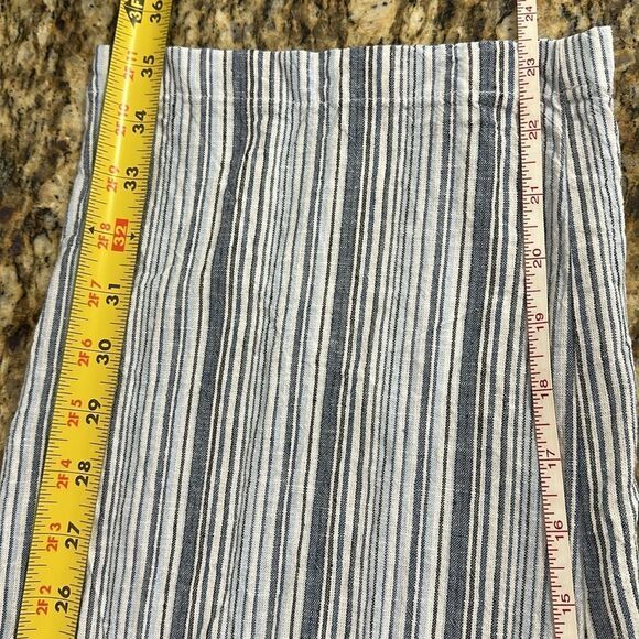 Chico’s Striped Linen Blend Textured Straight Leg Crop Pants Size XL - Picture 9 of 10